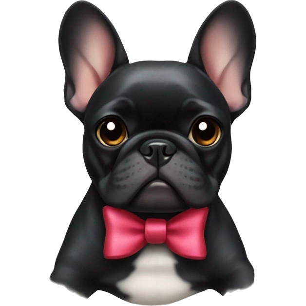 Black french bulldog with bow emoji