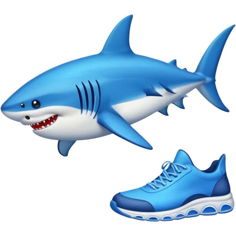 Tiburón con zapatos azules  emoji