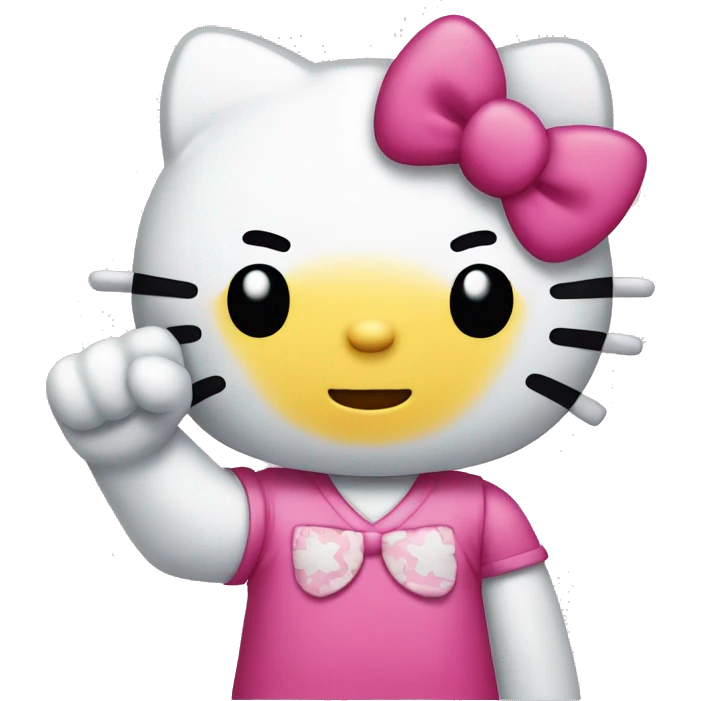 hello kitty saluting emoji