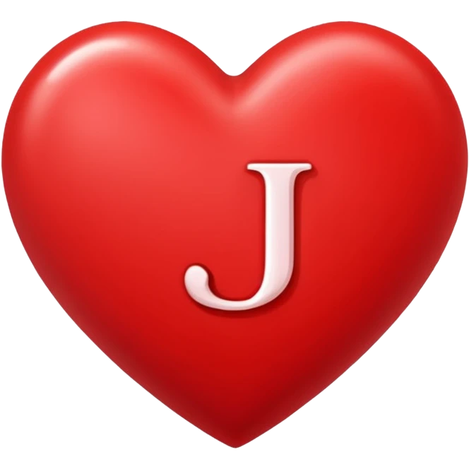 A red heart with the letter "J" in it emoji