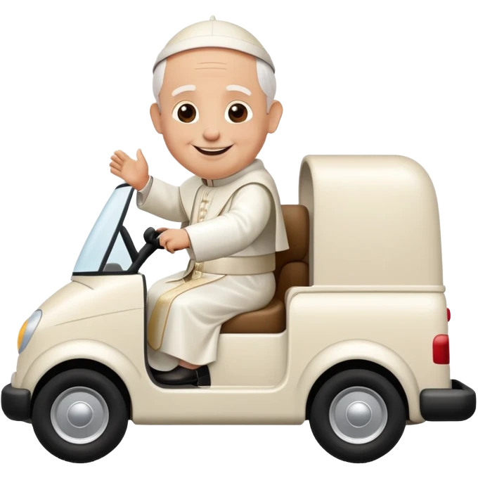 Pope riding in popemobile emoji