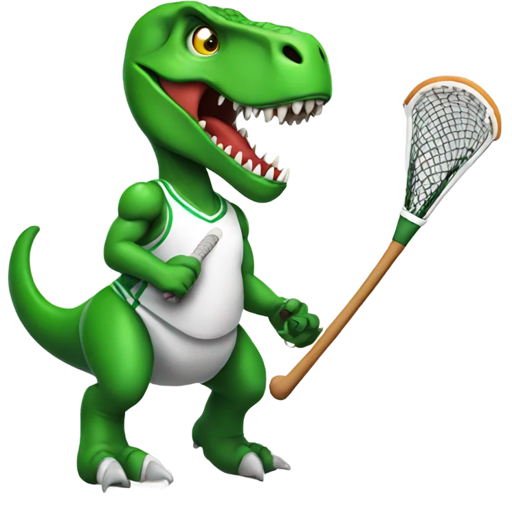 T rex playing lacrosse  emoji