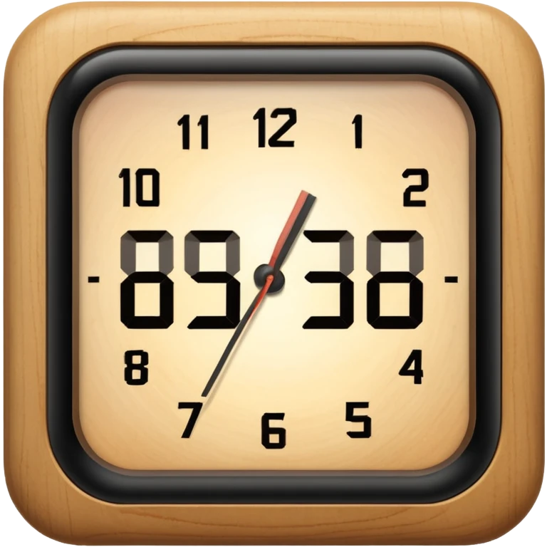 1:30 pm light color wooden digital clock emoji