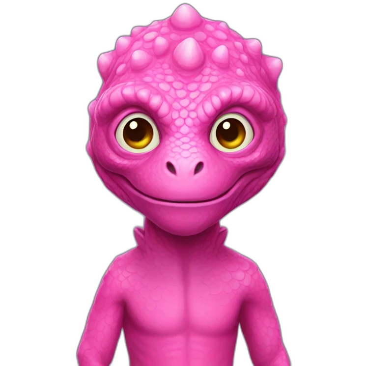 Lizard man pink emoji