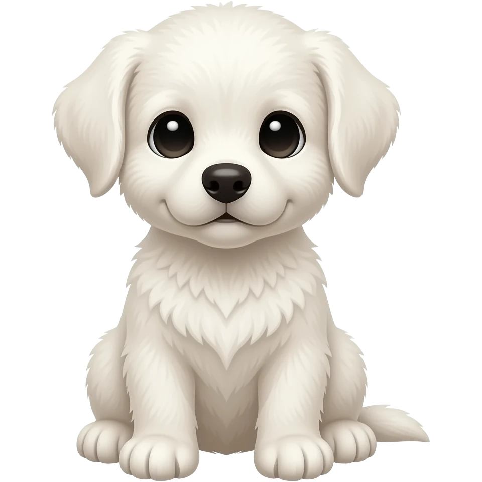 A cute white puppy sitting emoji