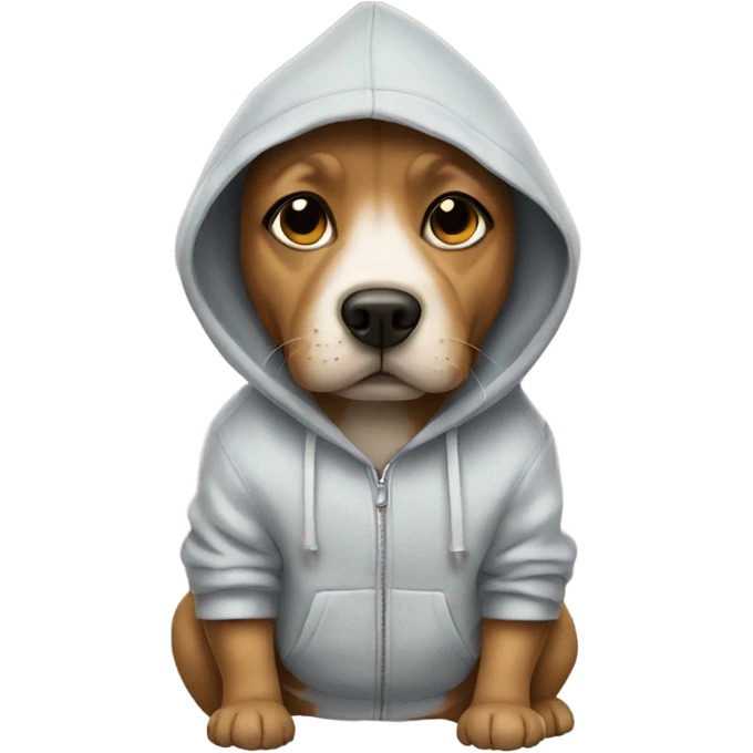 Dog wearing a hoodie emoji