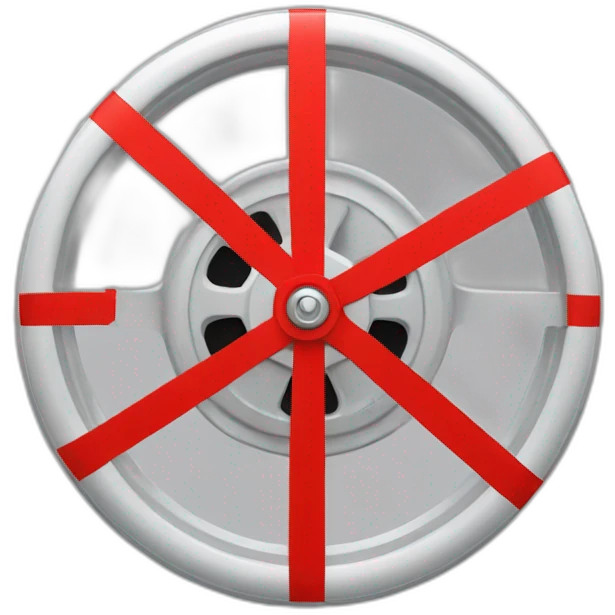 a wheel with a stop sign emoji