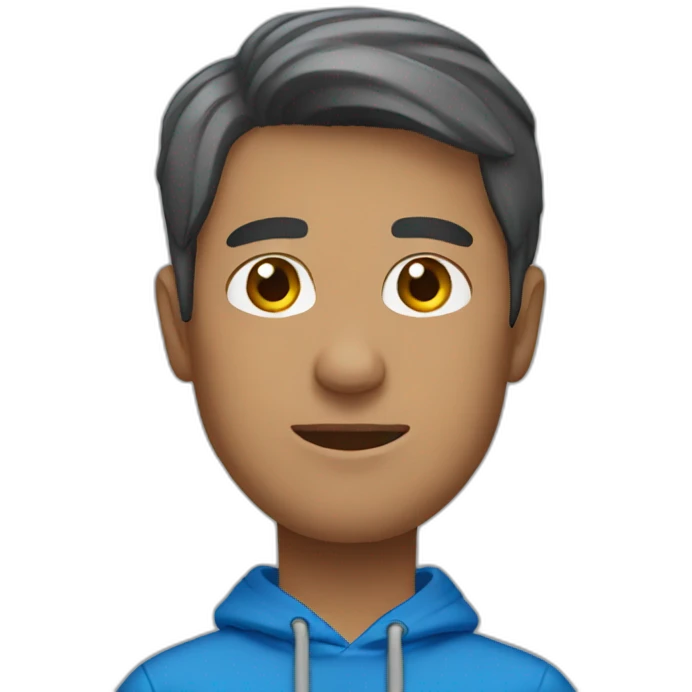man wearing blue hoodie emoji