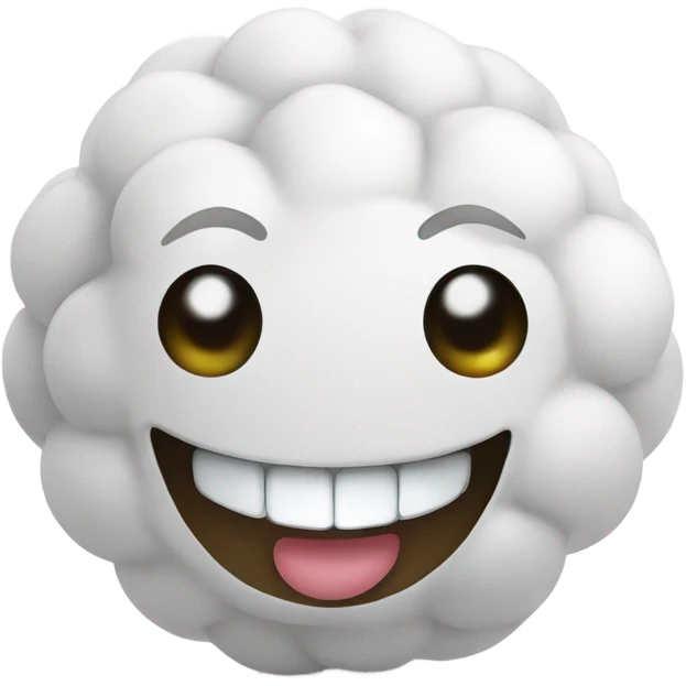 Laughing cotton balls emoji