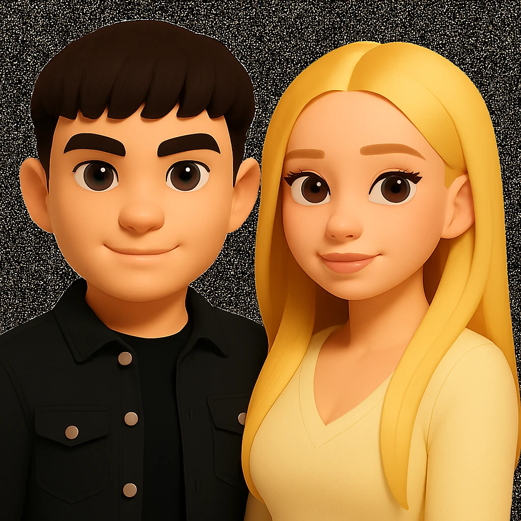Slightly increase the volume of the upper body of the girl and shift her to the right, preserving the style of the image. emoji