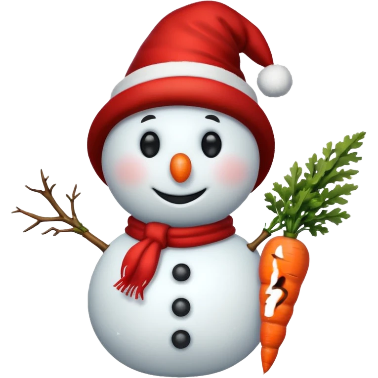 snowman wearing red hat emoji