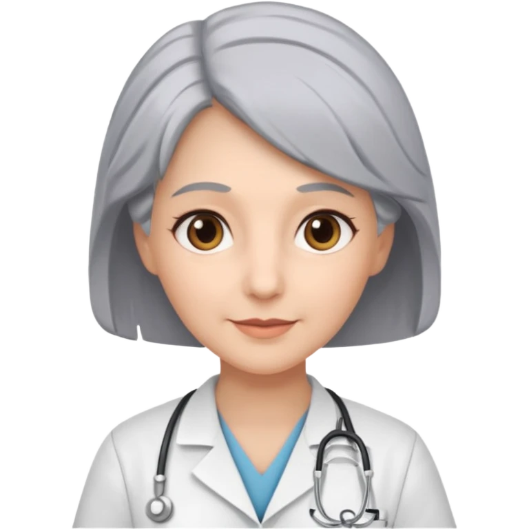 nurse with grey hair no hat emoji
