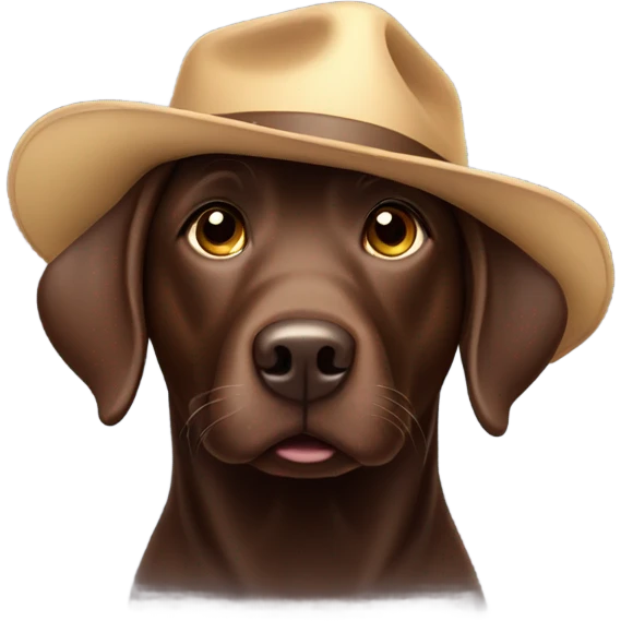 Chocolate lab with hat  emoji