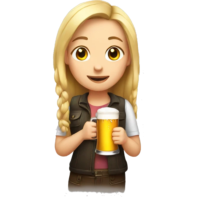 girl with beer in hand emoji