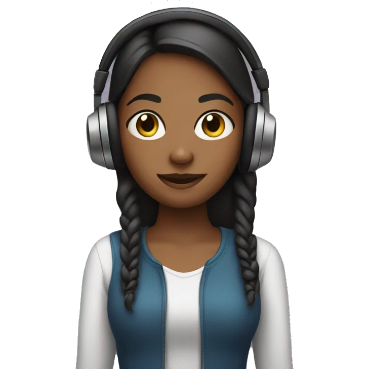 girl with headphones  emoji