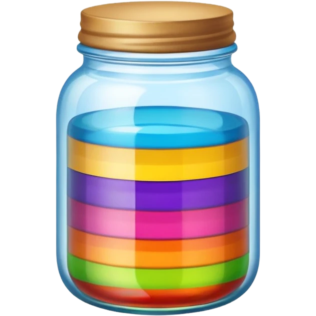 Rainbow Layered Jar	S emoji