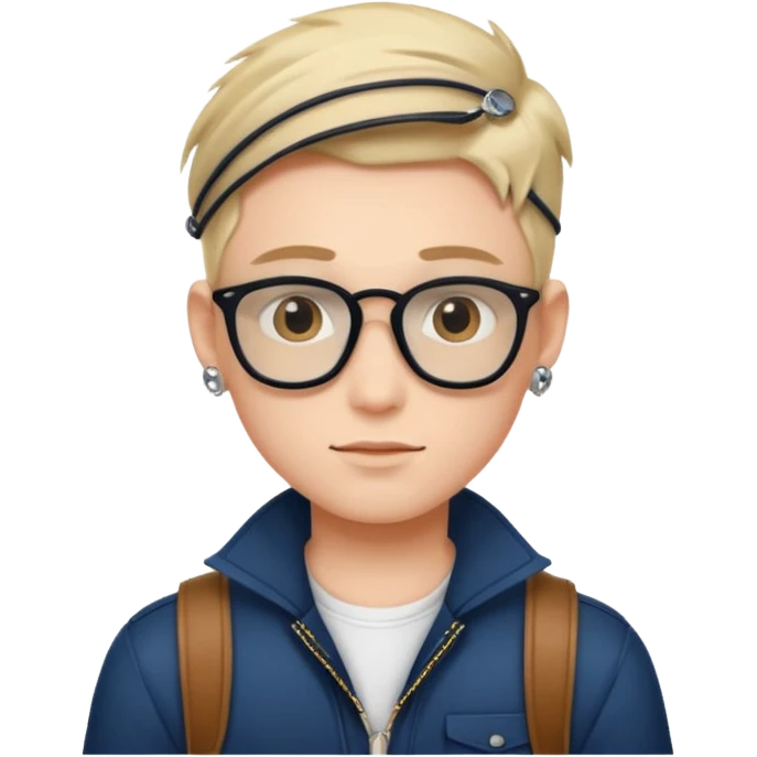 cool boy in stylish accessories emoji
