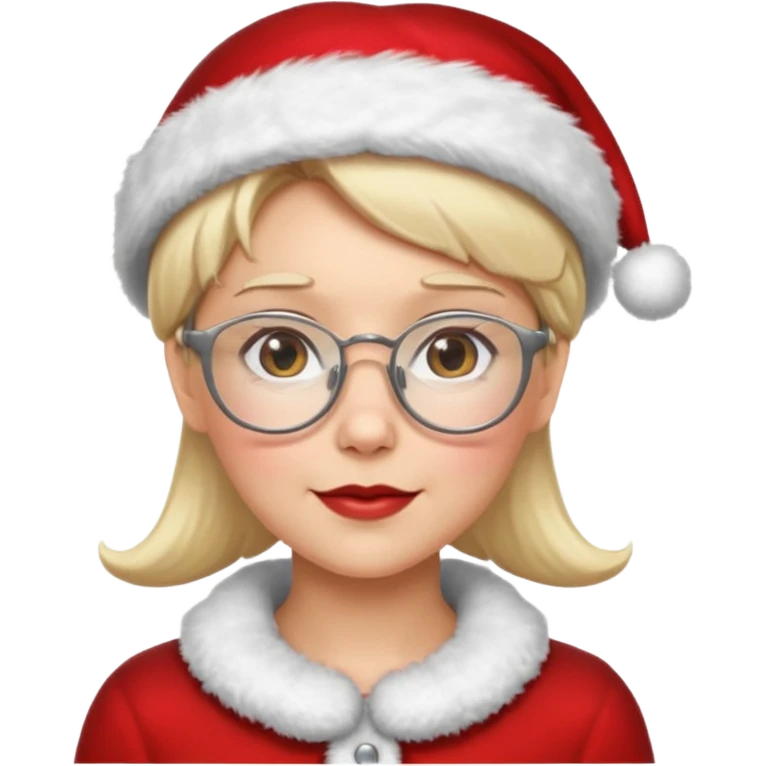 female Santa Claus with glasses with blond short hair emoji
