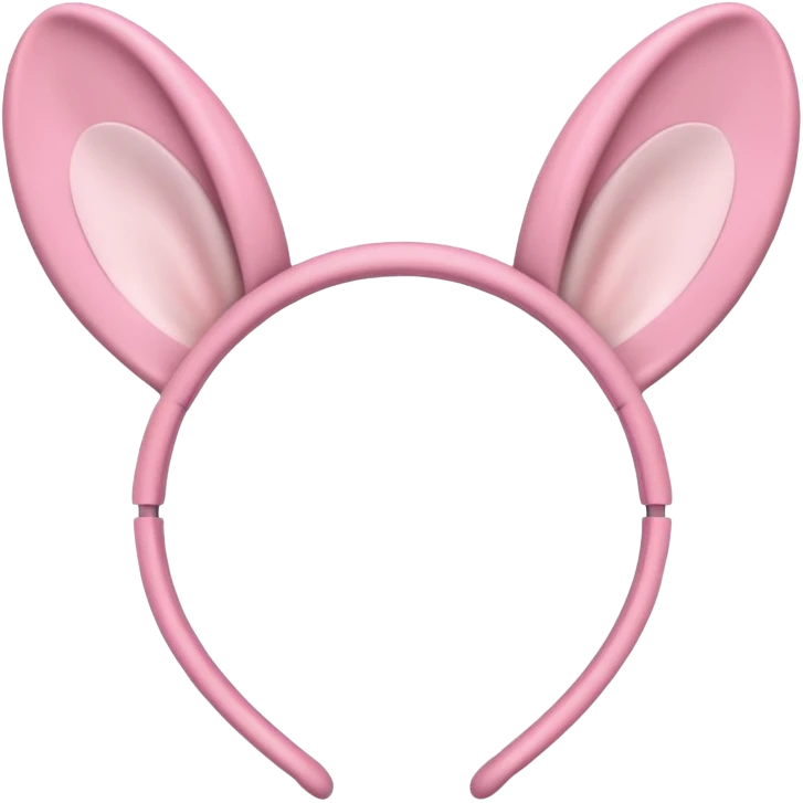 Heart shaped hairband,bunny ear, pink color emoji