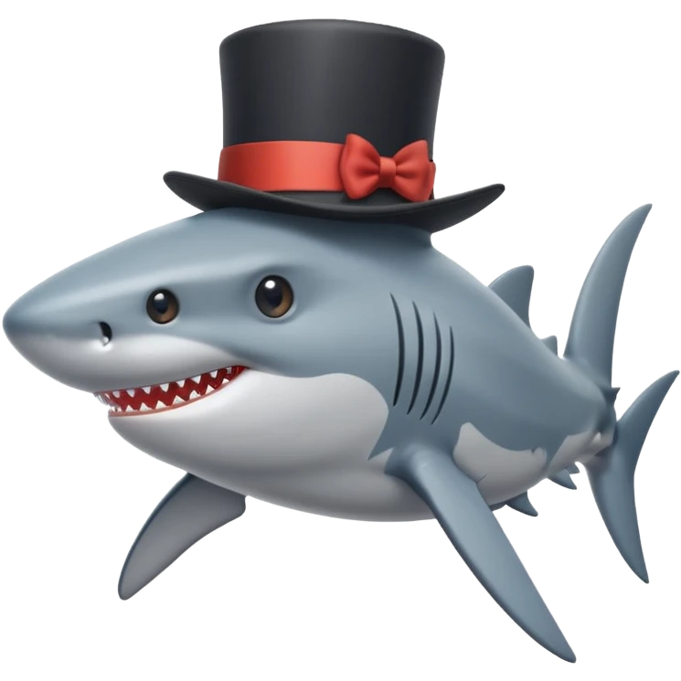 Shark with a top hat emoji