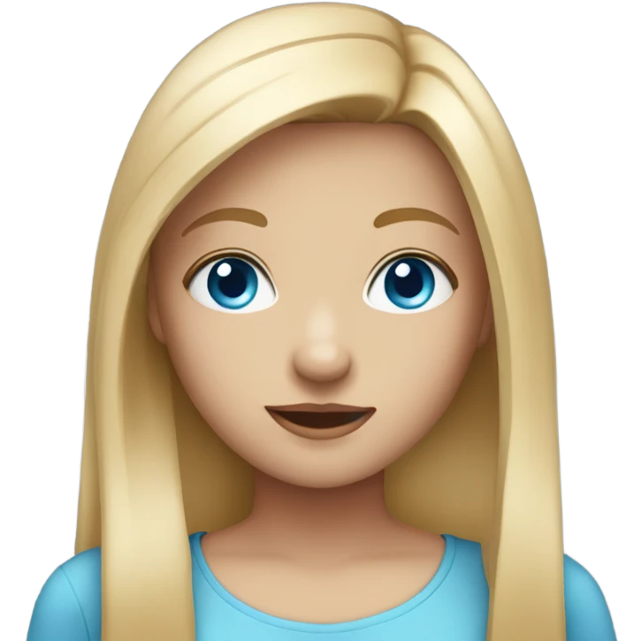 girl with straight fair hair and blue eyes  emoji