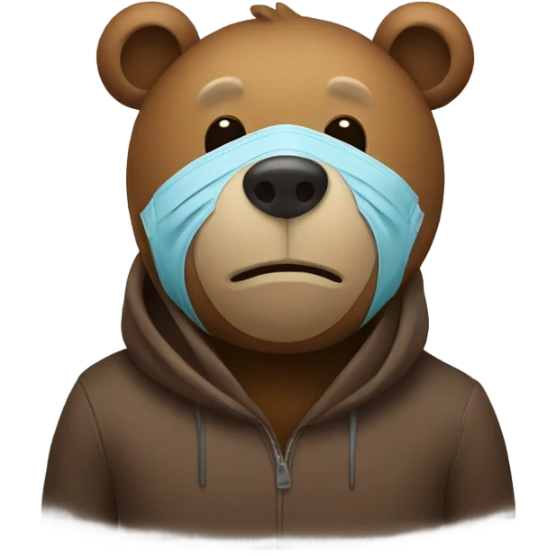 Bear with a face mask emoji