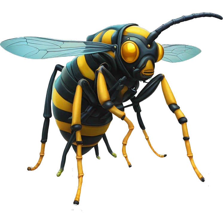 Scuba diving Wasp in subnautical style, oil paint, mysterious antennas, spectacular insect, intricate legs, masterpiece portrait , odd perspective, beautiful, desirable, logical emoji