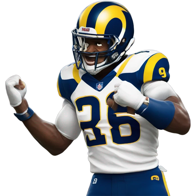 Rams football player celebrating  emoji