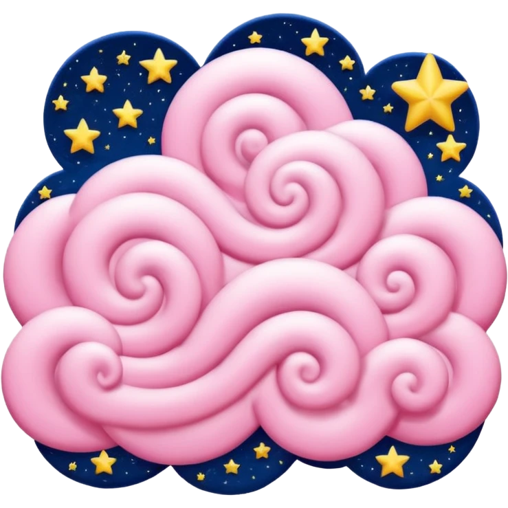 starry night sky, pink clouds emoji