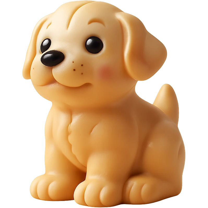 Isolate the puppy-shaped candy on a transparent background, removing all background elements. emoji