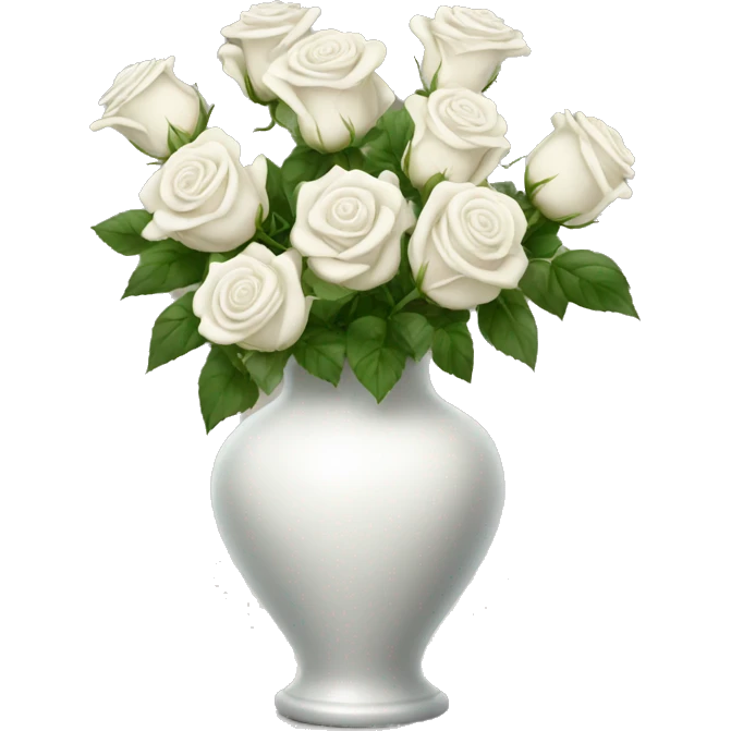 White roses vase emoji