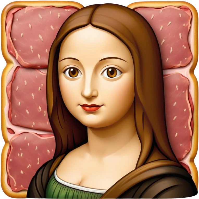 pop art monalisa SPAM meat slop landscape  emoji