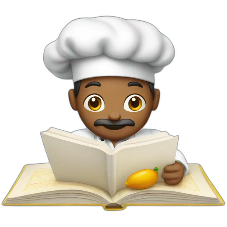 chef reading recipe book emoji