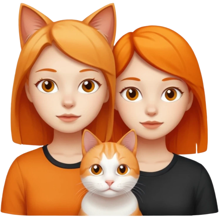 Two stink brainless girls with white and orange cat emoji