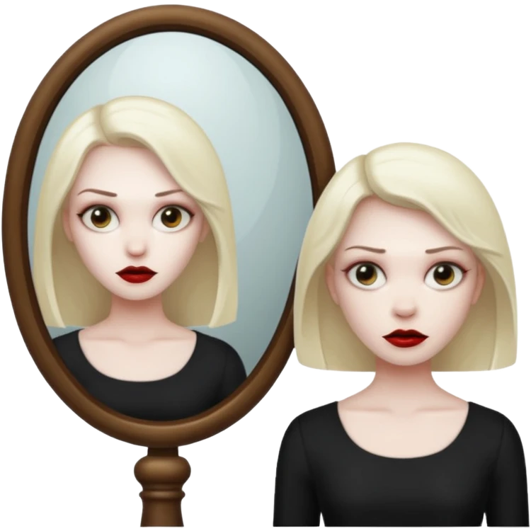 Killer behind woman on mirror emoji