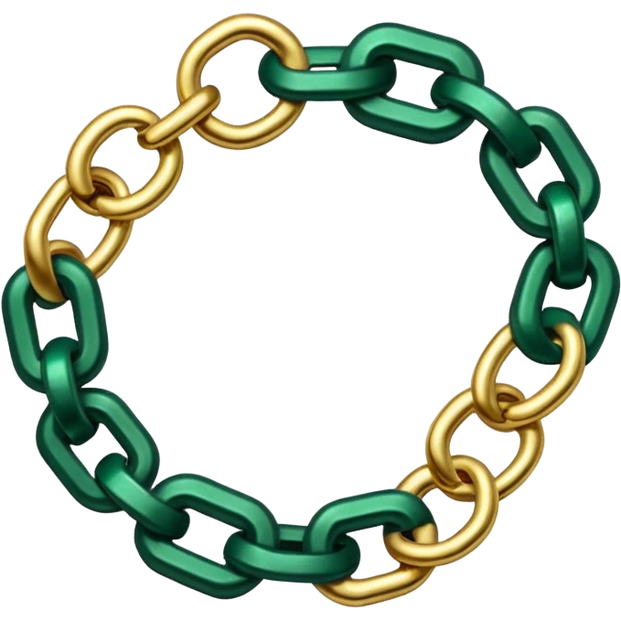 open chain in golden and green colours emoji