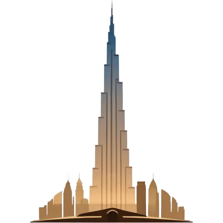 Burj Khalifa, beige silhouette, minimalism, with soft shadow, emoji style emoji