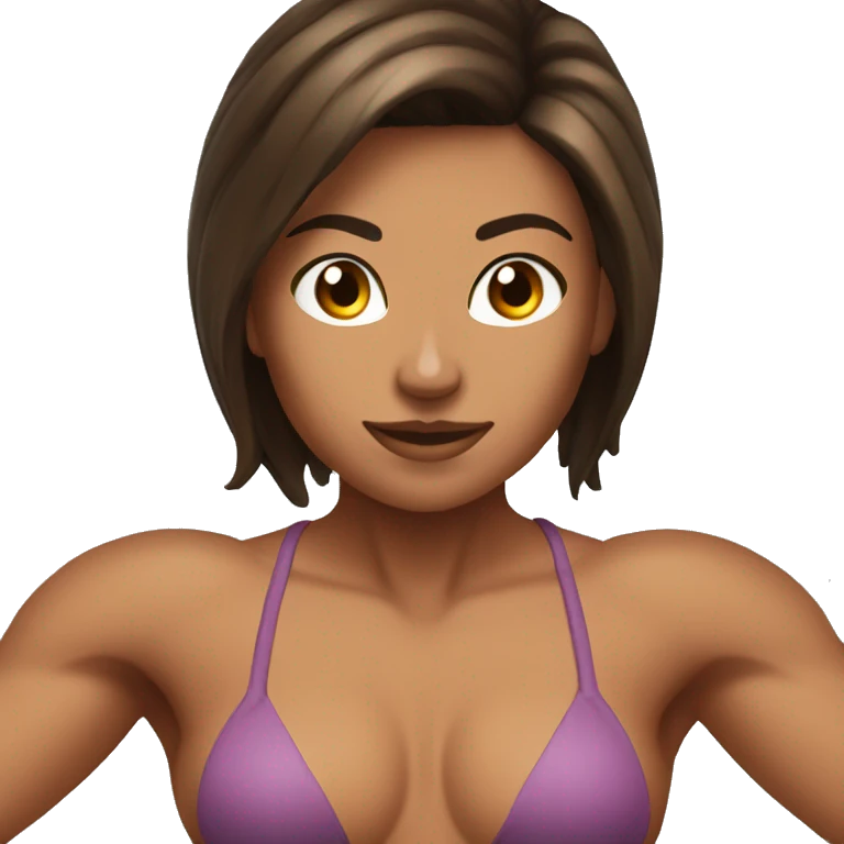 Muscle girl bikini tanned brunette  emoji