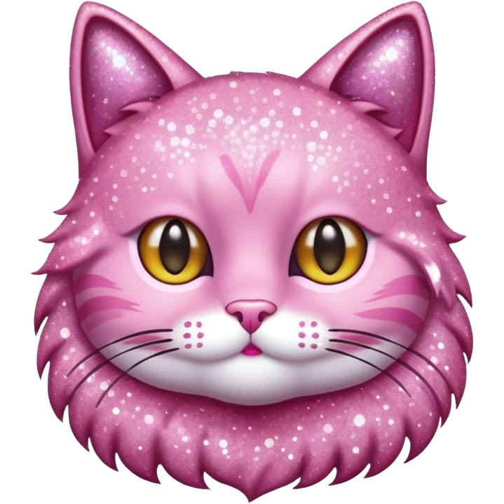 glitter pink cat emoji