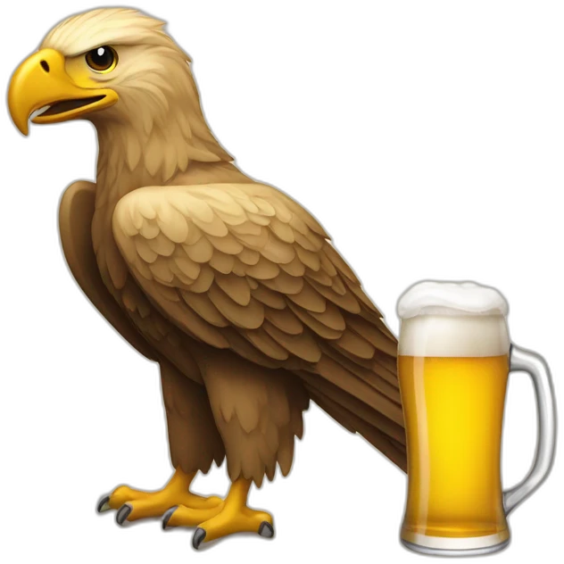 aguila bebiendo jarra cerveza emoji