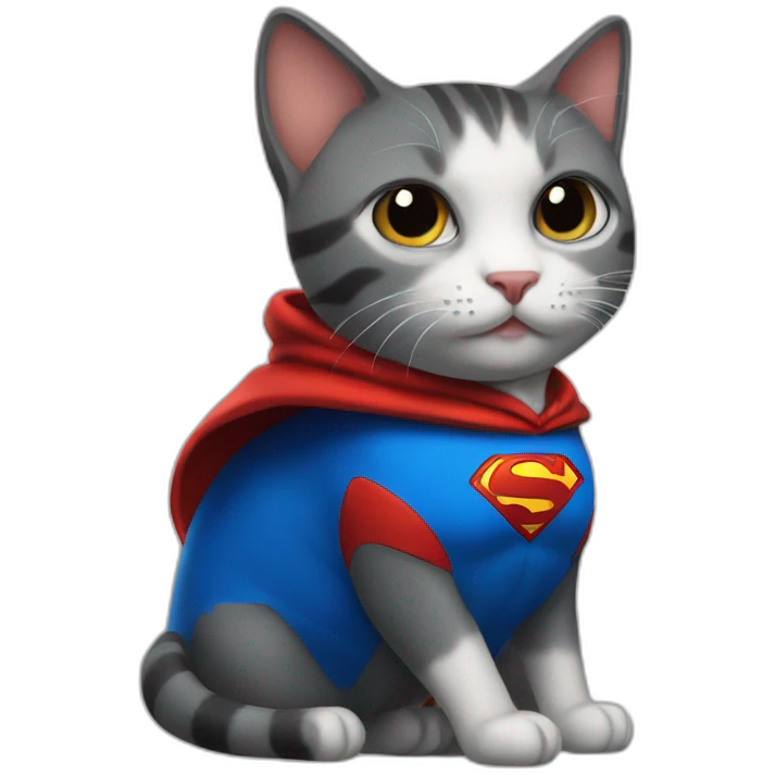 cat in a superman costume emoji