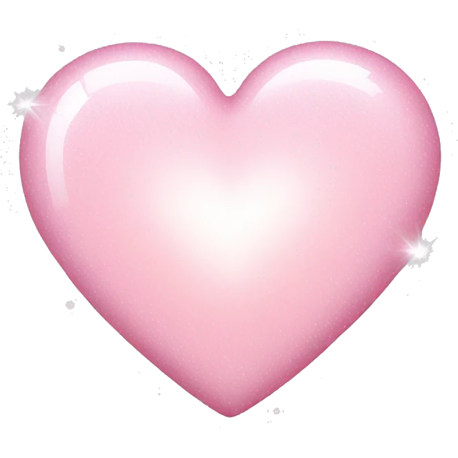 Light pink heart with white sparkles  emoji