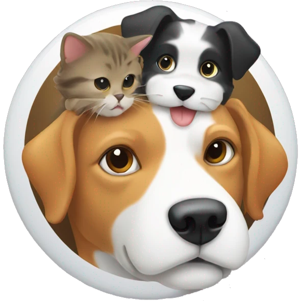 Animal rescue Logo with a cat and dog on it emoji