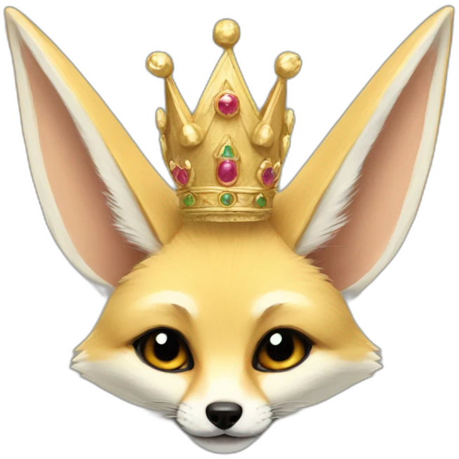 Fennec with a crown emoji