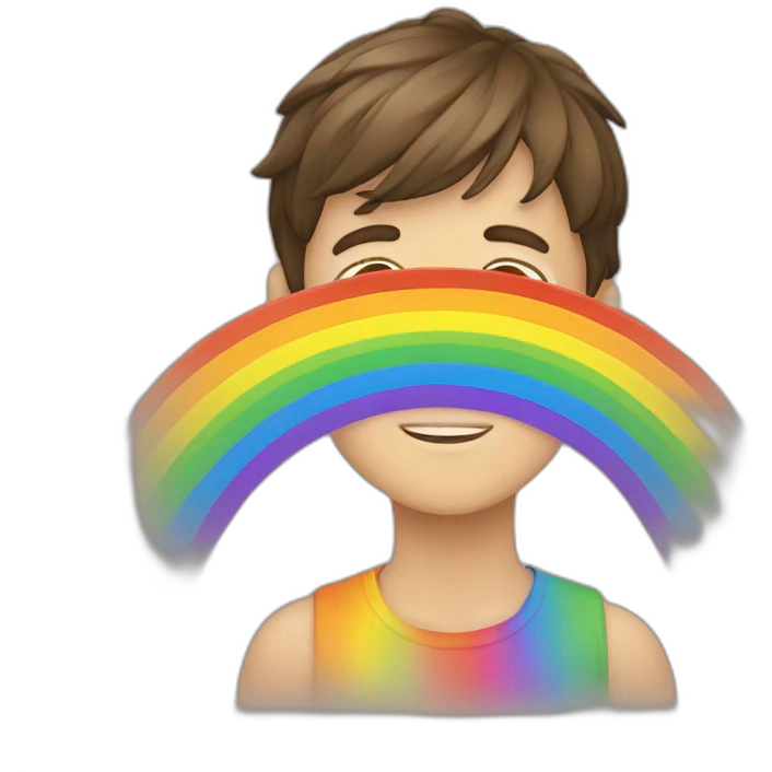 Rainbow with boy emoji