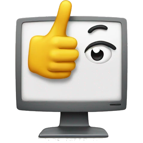 emoji pointing finger at screen emoji