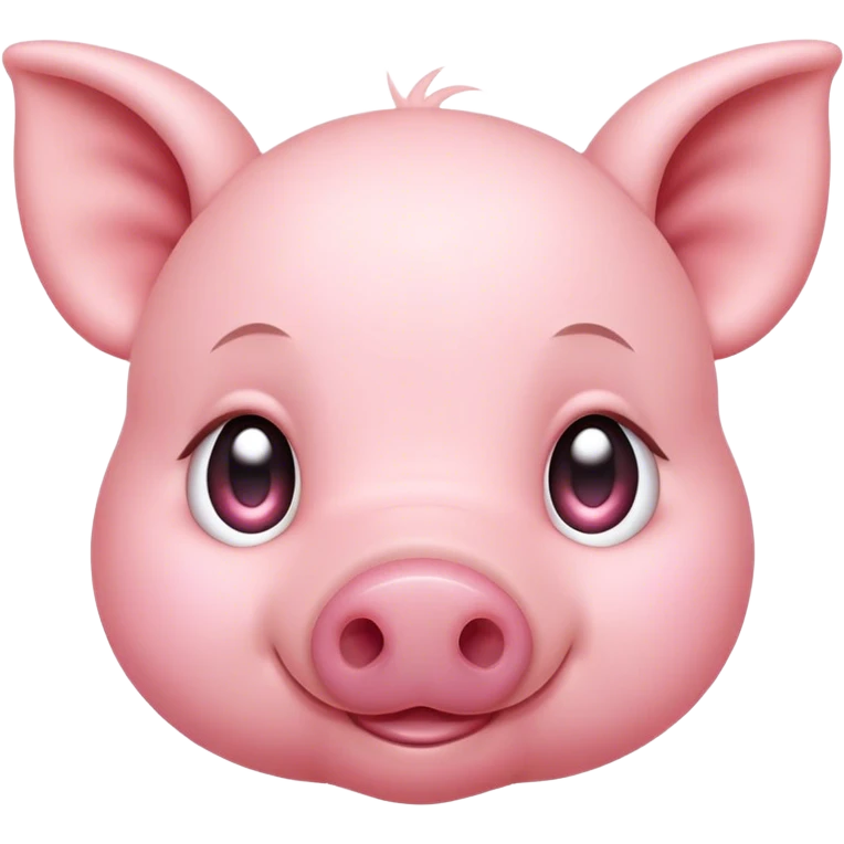 Cinematic Cute Piglet Portrait Emoji, Head tilted playfully and inquisitively, featuring a delicate rosy-pink hide with an adorably tiny snout and subtle sheen, round, sparkling beady eyes filled with boundless curiosity, Simplified yet irresistibly adorable features, highly detailed, glowing with a warm, friendly glow, high shine, affectionate and spirited, stylized with a touch of whimsical charm, bright and endearing, soft glowing outline, capturing the essence of a mischievous yet loving piglet, so playful it feels like it could nibble out of the screen and into your arms! emoji
