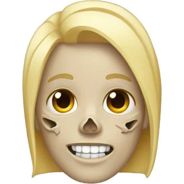 Skull with blonde hair emoji