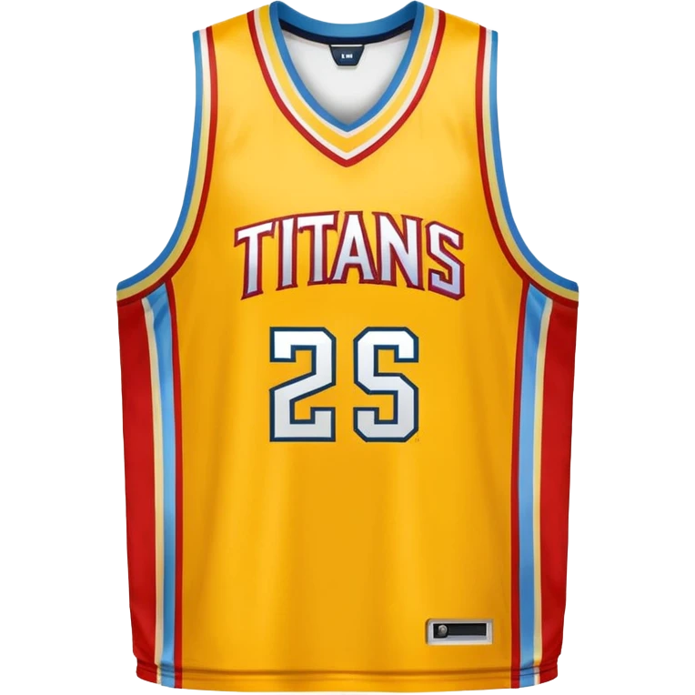 red, yellow, white titans basketball jersey with NO blue accent color emoji