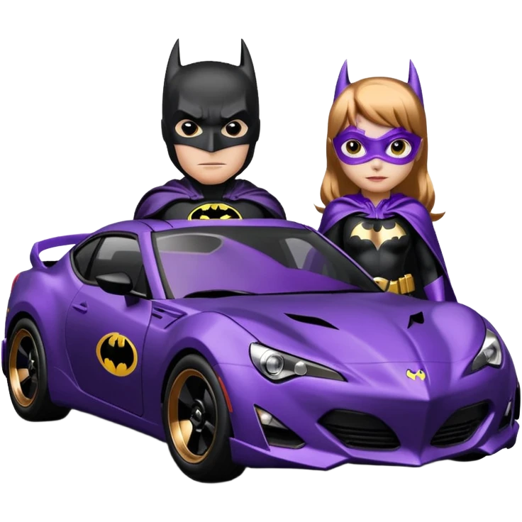 Satin black and rose gold Batman and 60’s Batgirl themed Scion FR-S  emoji